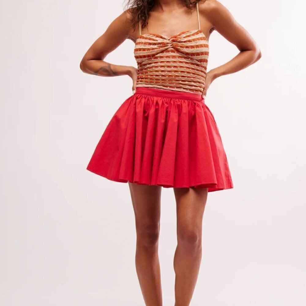 Free People Red Mini Skirt